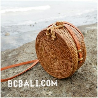 bali circle bags ata grass rattan strap handmade ethnic design